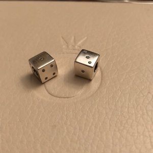 Authentic Pandora Lucky Dice Charms, Clear CZ